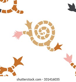 Modern floral seamless pattern, Hand Drawn background, Turkish motif ornament, vector.