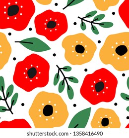 Modern floral seamless pattern for print, fabric, textile. 