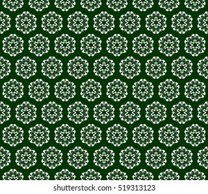 modern floral seamless pattern. vector. silver on green. for design invitation, interior wallpaper, cover card