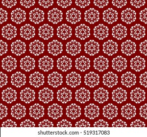 modern floral seamless pattern. vector. silver on red. for design invitation, interior wallpaper, cover card
