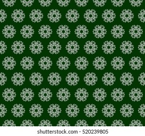 modern floral seamless pattern. vector. silver on green. for design invitation, interior wallpaper, cover card