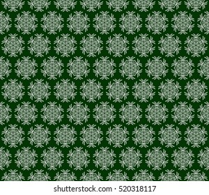 modern floral seamless pattern. vector. silver on green. for design invitation, interior wallpaper, cover card