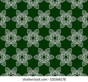 modern floral seamless pattern. vector. silver on green. for design invitation, interior wallpaper, cover card