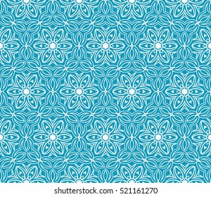 modern floral seamless pattern. vector. silver on sky blue. for design invitation, interior wallpaper, cover card