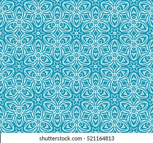 modern floral seamless pattern. vector. silver on sky blue. for design invitation, interior wallpaper, cover card