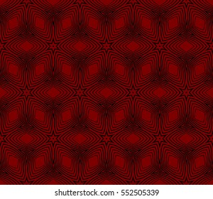 modern floral seamless pattern. vector. black on red. for design invitation, interior wallpaper, cover card