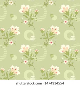 Modern floral seamless pattern for your design. Print on paper or textile. Desktop wallpaper.  Vector illustration. Background.