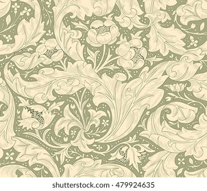 Modern floral seamless pattern for your design. Print on paper or textile. Vector illustration. Background.