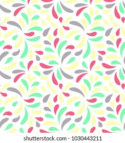 MODERN FLORAL SEAMLESS VECTOR PATTER. TRENDY LEAVES MOTIVE. DROP SHAPE. NATURE BACKGROUND