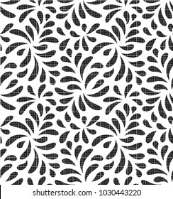 MODERN FLORAL SEAMLESS VECTOR PATTER. TRENDY LEAVES MOTIVE. DROP SHAPE. NATURE BACKGROUND