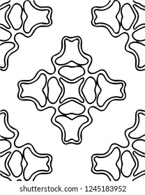Modern floral snowflake ethnic tile shape vector pattern decorative design for creative ideas