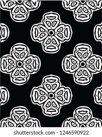 Modern floral snowflakes shape tile vector pattern decorative design for creative ideas