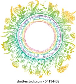 Modern Floral Vector Frame