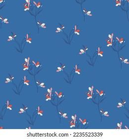 Modern floral vector seamless pattern. Background isolated. Digital drawn illustration. Can be used as textile fabric or wallpaper, cards, invitations, decorative paper