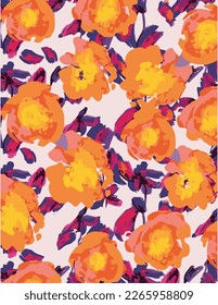 Modern Floral watercolor pattern. Design of fabric, wallpaper, packaging, 