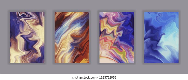 Moderne Flow Abstrakte Hintergrundfluid-Vorlage. Wellenflüssige Formen. Kreatives Kunstdesign. Vorlage für die Farbabdeckung, für Banner, Deckel, Poster