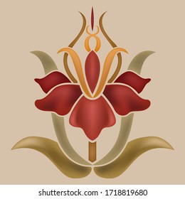 modern flower art deco art nouveau style