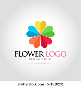 Modern Flower Colorful Logo Vector Illustration