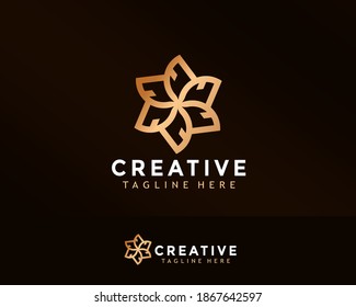 Vorlage für Vektorgrafik-Design der modernen Blumen-Kreativlogo