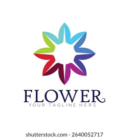 Modern Flower Emblem with Natural Aesthetic and Clean