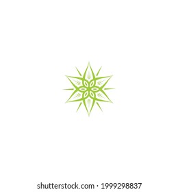 modern flower green leaf logo design