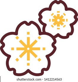 Modern flower icon flat style isolated on white background
