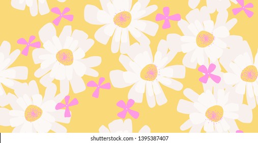 Modern flower illustration pattern. Creative collage contemporary floral pattern. Fashionable template for design.