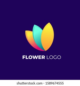 Modern flower leaf logo vector design. nature icon with color gradient style. For business branding and trademark. High resolution EPS 10