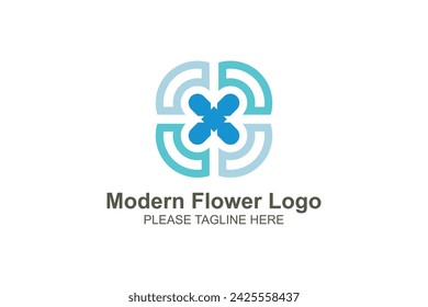 Plantilla de diseño de logotipo de flor moderna
