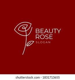Modern Flower Logo design vector template Linear style.