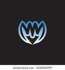 Modern Flower m w logo template design concept.