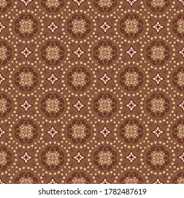 Modern flower motifs on Java batik design with brown color design.