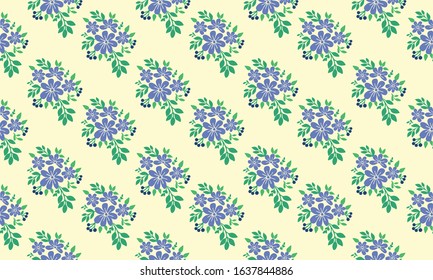 Modern flower pattern background for spring, with leaf and floral decorative.