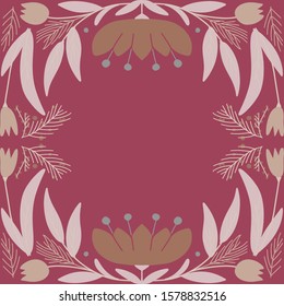 Modern flower pattern card  or invitation, poster art deco style vector