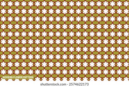  Modern Flower Pattern Design with White and Olive Colour
