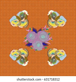 Modern flower pattern with royal flower. Colored orient pattern in green and blue colors. Seamless floral ornament.