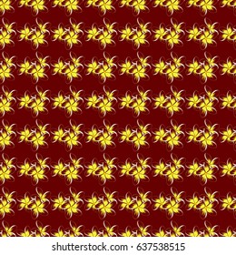 Modern flower pattern with royal flower. Colored orient pattern on a red background. Seamless floral ornament.