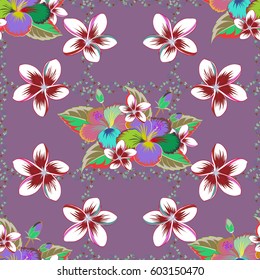 Modern flower pattern with royal lilies. Colored orient pattern in beige and green colors. Seamless floral ornament.