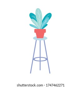modern flower pot located in the room vector illustration design