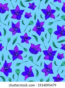Modern flower seamless pattern for textile print. Floral pattern design. Vector illustration