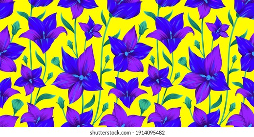 Modern flower seamless pattern for textile print. Floral pattern design. Vector illustration