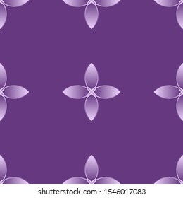 Modern Flower Seamless Patterns Design with Purple Background. Elegant Geometric Pattern for Decoration, Background, Gift, Wallpaper, Ornament, Paper or Motif