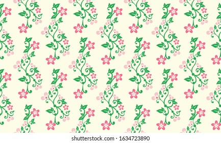 Modern flower for spring, with leaf and floral seamless pattern background.