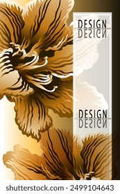Modern flower vector background.Design with lily flower on gold gradient backdrop.Design is perfect for adding to web layout vector illustration and creativity for brochures,posters,covers,and cards.