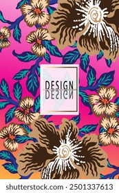 Modern flower vector background.Design with flower on black color backdrop.Design is perfect for adding to web layout vector illustration and creativity for brochures,posters,covers,and cards.