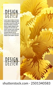 Modern flower vector background.Design with tulip flower on gold gradient backdrop.Design is perfect for adding to web layout vector illustration and creativity for brochures,posters,covers,and cards.