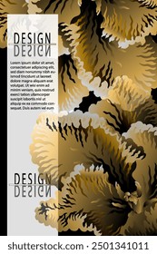 Modern flower vector background.Design with tulip flower on gold gradient backdrop.Design is perfect for adding to web layout vector illustration and creativity for brochure,posters,covers,and cards.	