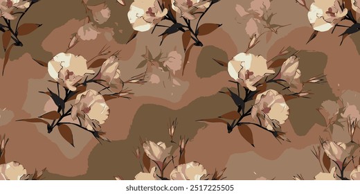 Modern flower vector textile design, all over seamless pattern wrapping paper design, digital image printing factory  