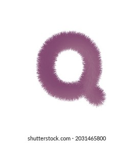 Modern fluffy hairy furry logo design letter Q
