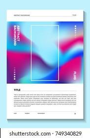 Modern fluid abstract background. Vector template. Holographic